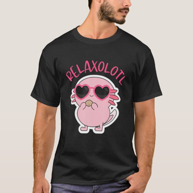 T-shirt Lunettes de soleil Axolotl Lover Coeur mignonne Ka (Devant)