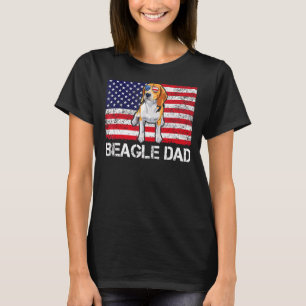 T-shirt Lunettes de soleil Beagle papa Drapeau américain c
