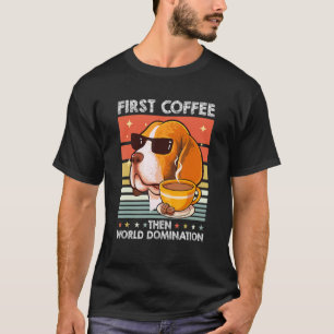 T-shirt Lunettes de soleil Beagle rétro Café Animaux de co
