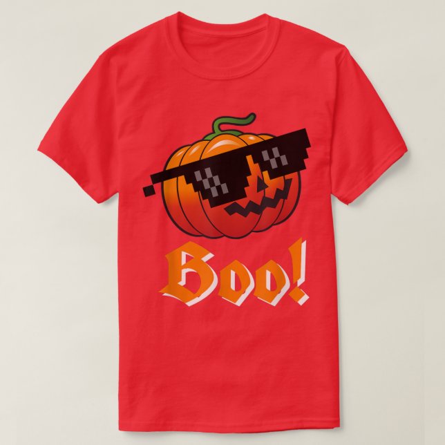 T-shirt Lunettes de soleil Boo Orange Citrouille (Design devant)