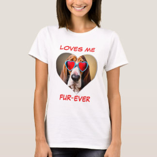 T-shirt Lunettes de soleil Brown en forme de coeur blanc