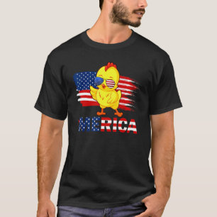 T-shirt Lunettes de soleil Chicken American Flag Merica 4