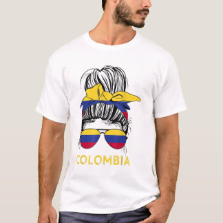 T-shirt Lunettes de soleil colombienne fille Messy Hair