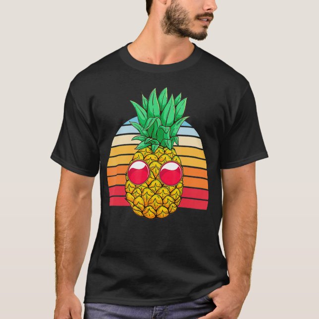 T-shirt Lunettes de soleil Cool Ananas Fruit Exotique Retr (Devant)