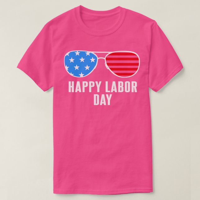 T-shirt Lunettes de soleil Cool de la fête du travail (Design devant)