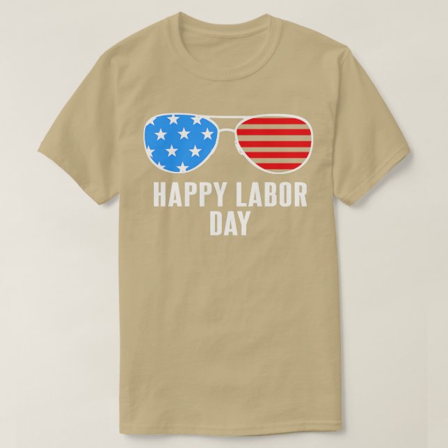 T-shirt Lunettes de soleil Cool de la fête du travail (Design devant)
