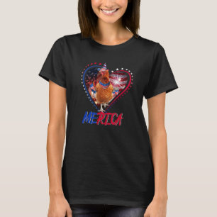 T-shirt Lunettes de soleil Cute Merica Chicken & drapeau U