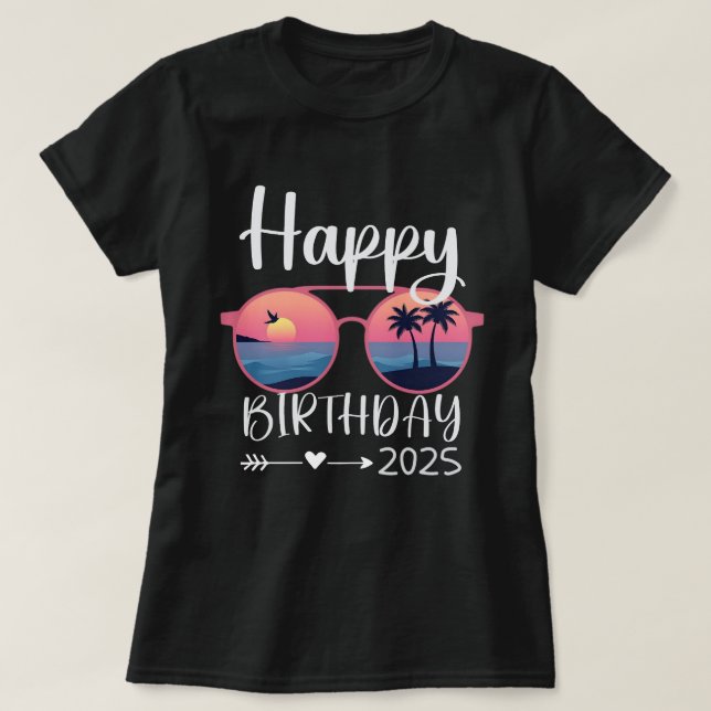 T-shirt Lunettes de soleil de croisière d'anniversaire en  (Design devant)