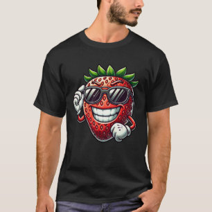 T-shirt Lunettes de soleil de fraise cool design fruité