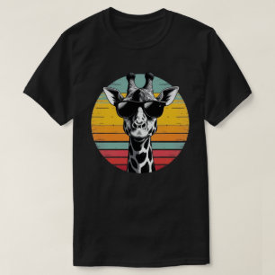 T-shirt Lunettes de soleil de girafe drôles Vintage Animal