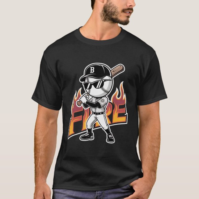 T-shirt Lunettes de soleil de mascotte de baseball cool te (Devant)