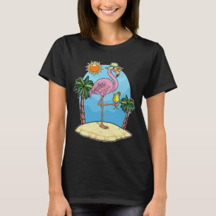 T-shirt Lunettes de soleil de plage flamant rose Été