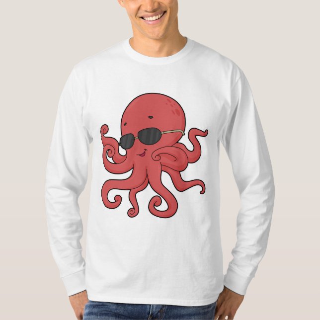 T-shirt Lunettes de soleil de poulpe (Devant)