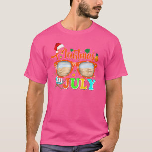 T-shirt Lunettes de soleil de Santa Hat Noël Été Juillet