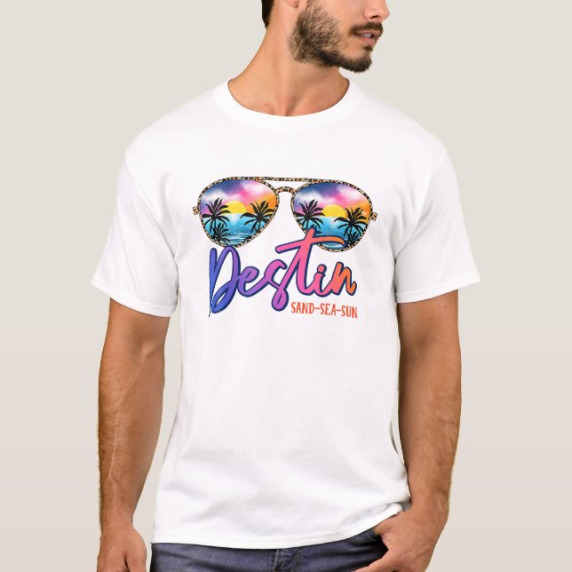 T-shirt Lunettes de soleil Destin Florida Beach Vacances C (Devant)