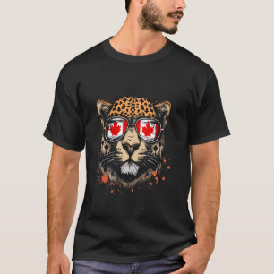 T-shirt Lunettes de soleil Drapeau canadien Léopard du Can