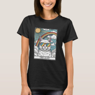 T-shirt Lunettes de soleil drôles chat allié LGBTQ Gay Les
