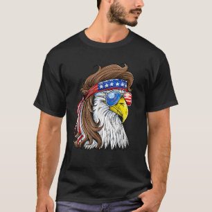 T-shirt Lunettes de soleil Eagle Mullet Drapeau Américain