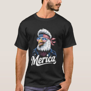 T-shirt Lunettes de soleil Eagle Mullet Merica 4 juillet U
