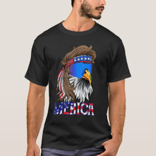 T-shirt Lunettes de soleil Eagle Mullet Merica 4 juillet U