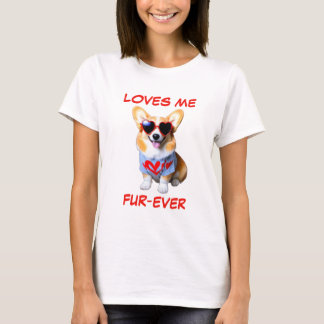 T-shirt Lunettes de soleil en forme de coeur rouge Tan Wel