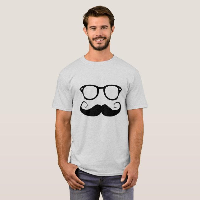 T-shirt Lunettes de soleil et moustache (Devant entier)
