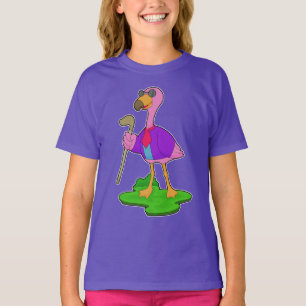 T-shirt Lunettes de soleil Flamant Rose