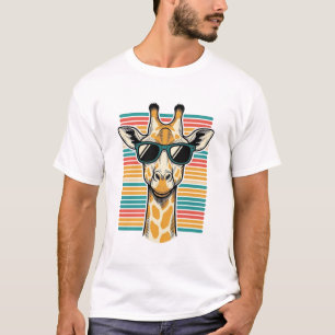 T-shirt Lunettes de soleil girafe vintage vecteur rayure r