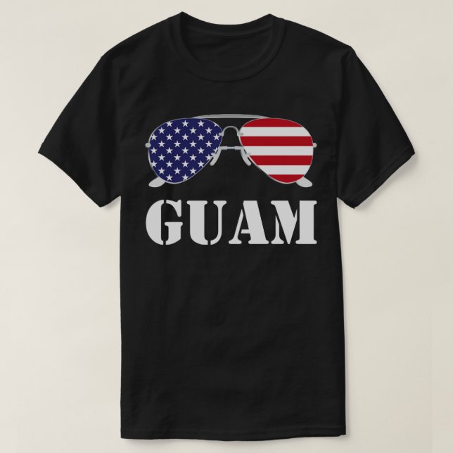 T-shirt Lunettes de soleil Guam American Patriotic (Design devant)