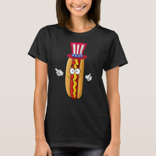 T-shirt Lunettes de soleil Hotdog Drapeau américain 4 juil