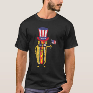 T-shirt Lunettes de soleil Hotdog Drapeau Américain Usa 4 