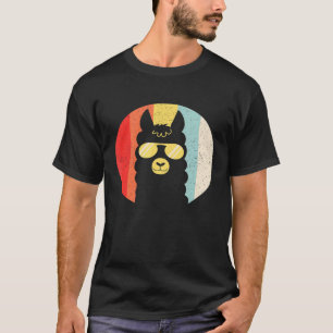 T-shirt Lunettes de soleil lama crépuscule en détresse Rét