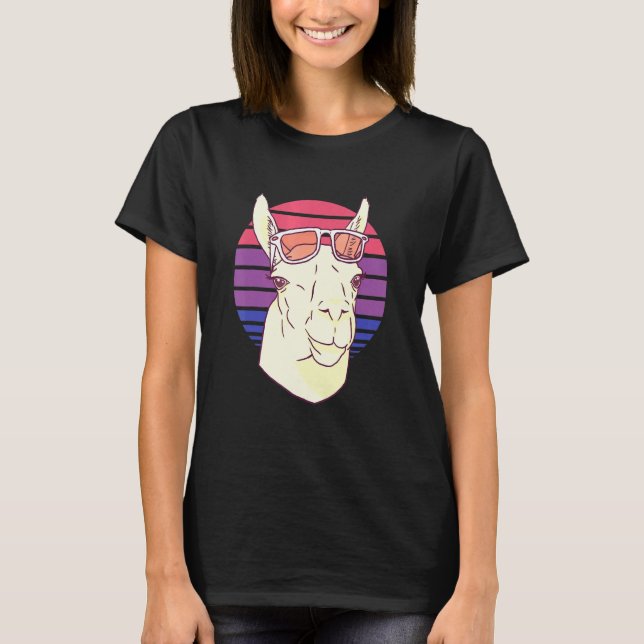T-shirt Lunettes de soleil Llama Gay pride bisexuel (Devant)