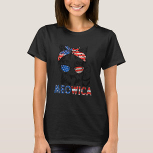T-shirt Lunettes de soleil Meowica Chat Drapeau américain
