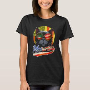 T-shirt Lunettes de soleil Meowrica Chat Noir États-Unis D