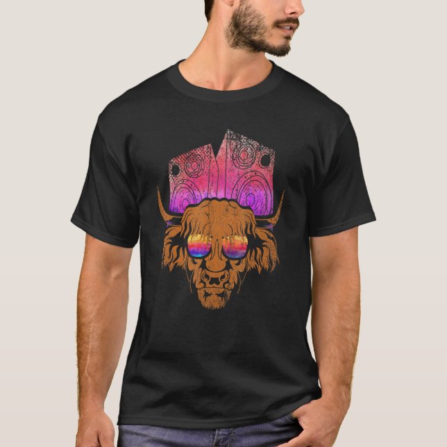 T-shirt Lunettes de soleil Musique Joueur Fête Animal Cool (Devant)