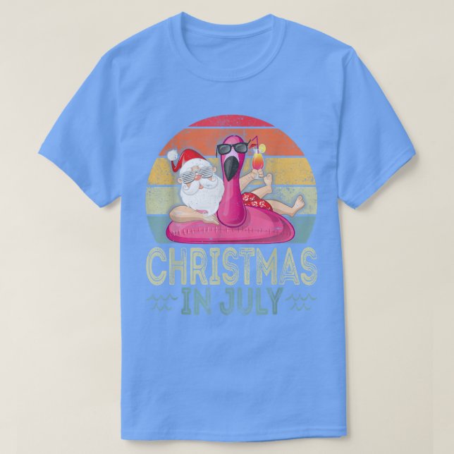 T-shirt Lunettes de soleil Père Noël En Juillet Père Noël  (Design devant)