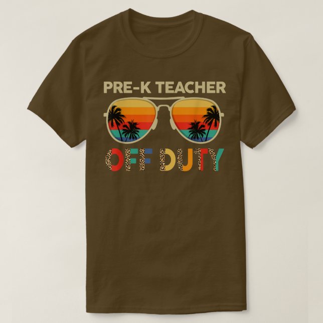 T-shirt Lunettes de soleil Pré K Enseignant hors service L (Design devant)
