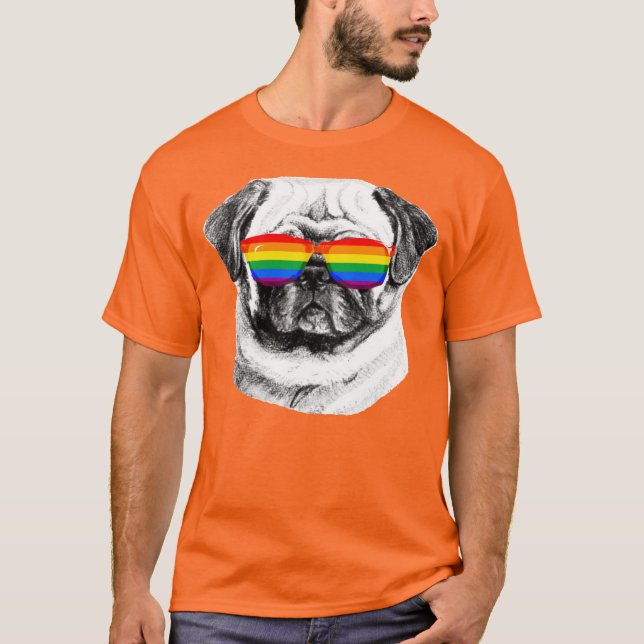 T-shirt Lunettes de soleil Pug Pride (Devant)
