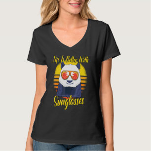 T-shirt Lunettes de soleil Rétro Couché de soleil Plage Va