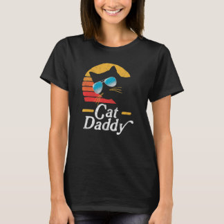 T-shirt Lunettes de soleil rétro de chat de style vintage