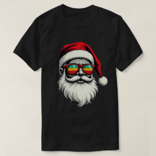 T-shirt Lunettes de soleil rétro Funny Santa Face Noël
