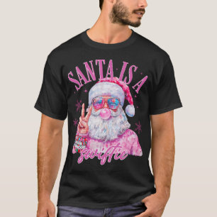 T-shirt Lunettes De Soleil Rose Père Noël Est Un Sommeil D