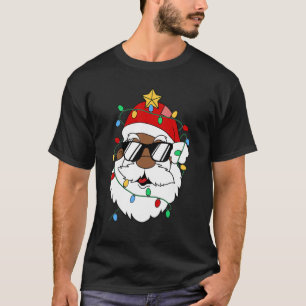 T-shirt Lunettes de soleil Santa Claus Noël Noël Lumières 