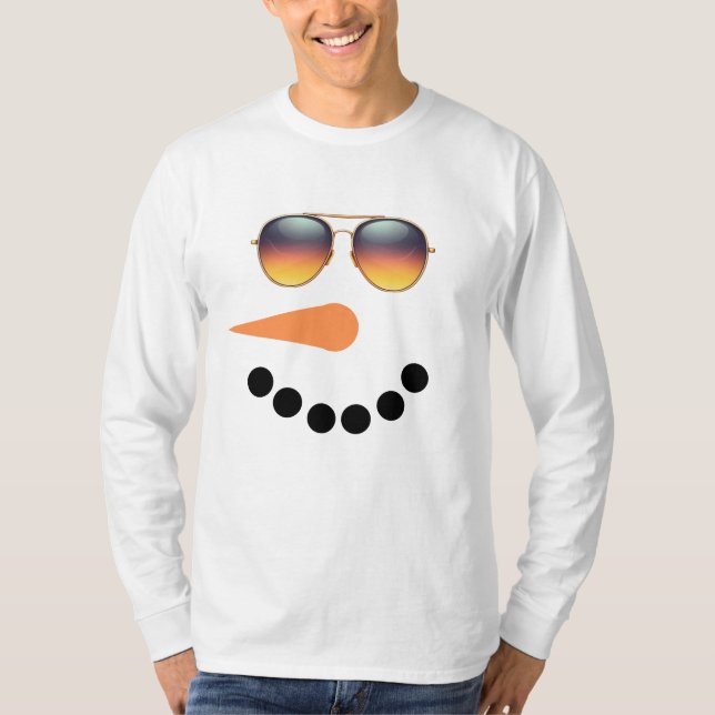 T-shirt Lunettes de soleil Snowman - Vacances d'hiver Noël (Devant)