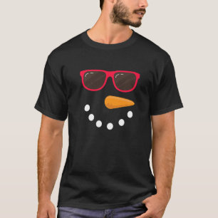 T-shirt Lunettes de soleil visage Snowman Costume Snowman 