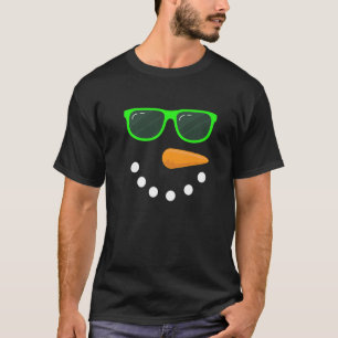 T-shirt Lunettes de soleil visage Snowman Costume Snowman 