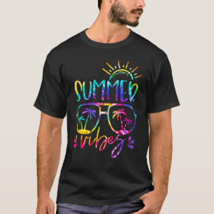 T-shirt Lunettes de teinture Vibes d'été Hawaii Beach Summ
