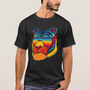 T-shirt Lunettes de tigre Cool du Bengale Vintage Tig d'ar