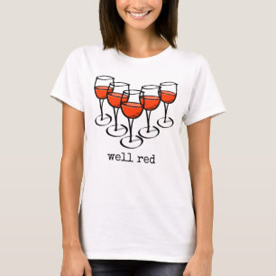 T-shirt Lunettes de vin de dessin bien Red Winery Humour